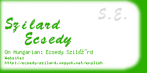 szilard ecsedy business card